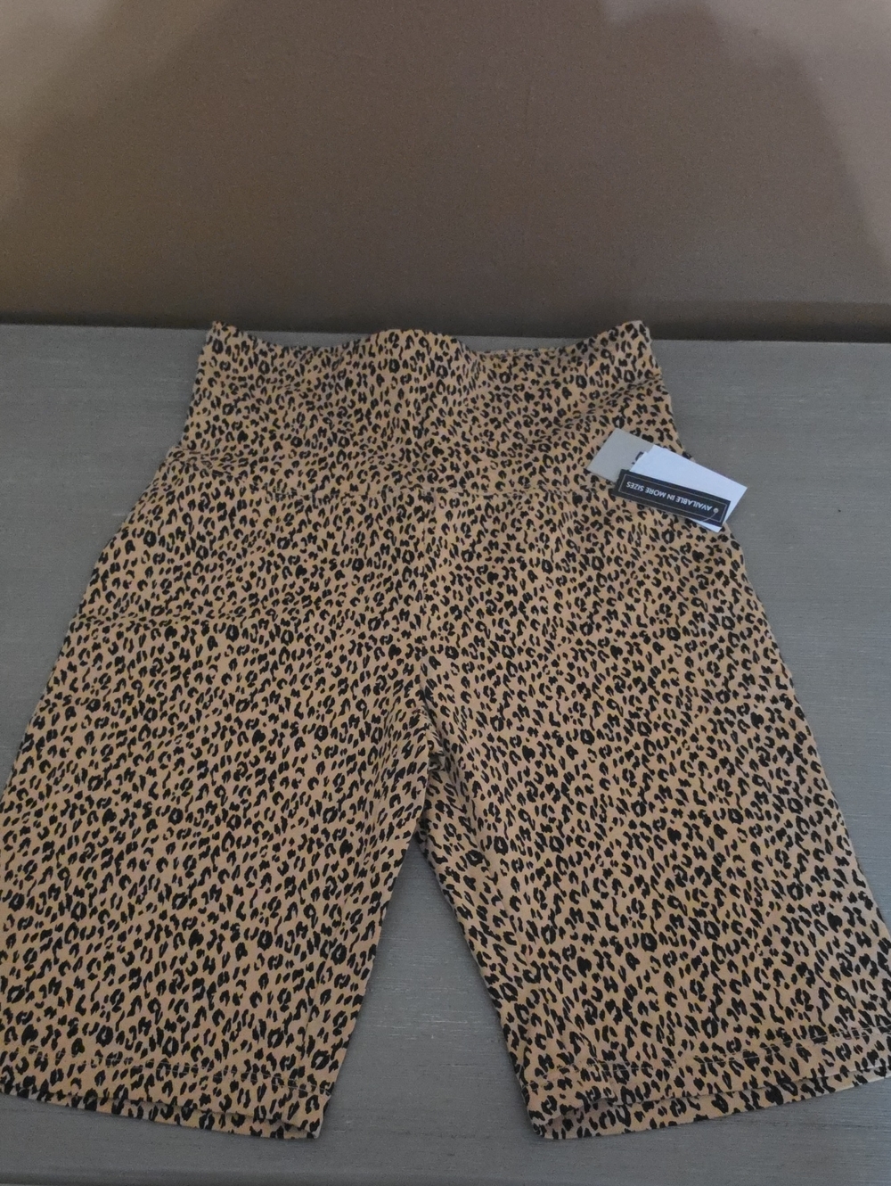 bp Leopard-Print Bike Shorts in Tan and Black